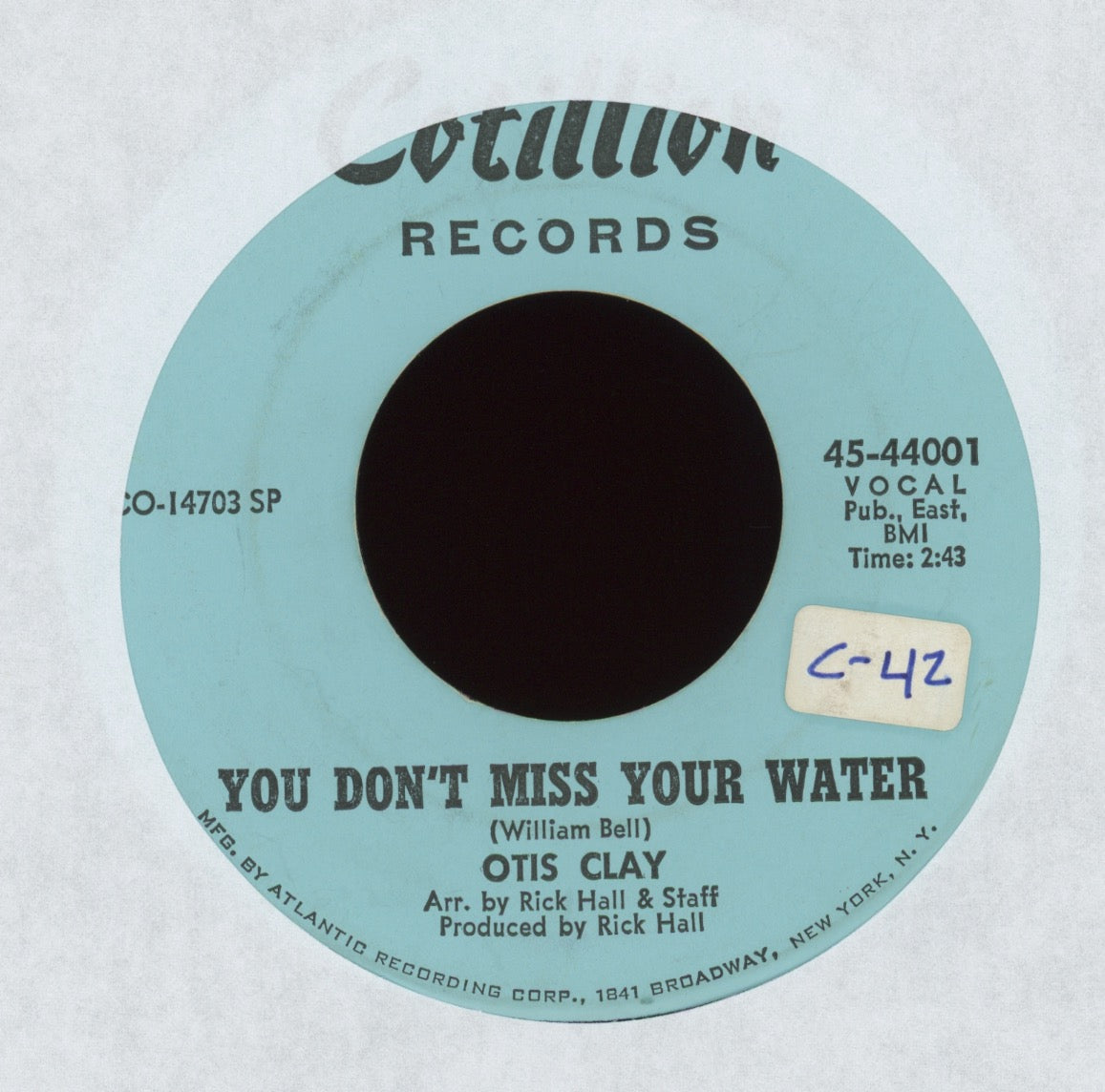 Otis Clay - She's About A Mover on Cotillion R&B 45