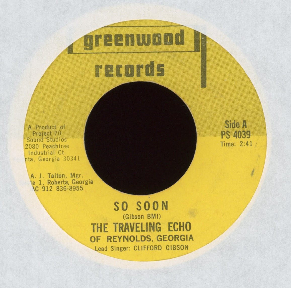 The Traveling Echo Of Reynolds, Georgia - So Soon on Greenwood