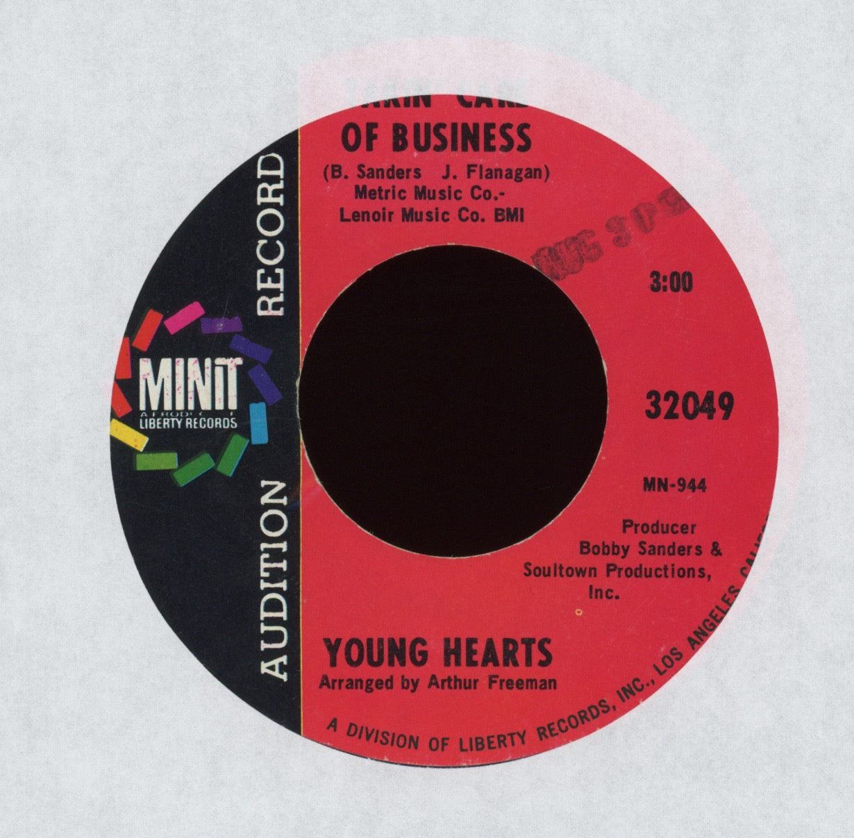 The Younghearts - I've Got Love For My Baby on Minit Promo Northern Soul 45