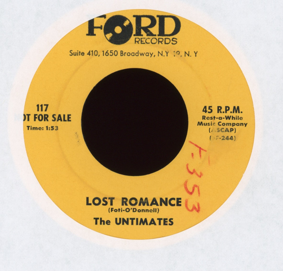 The Untimates - Lost Romance on Ford Rockabilly 45