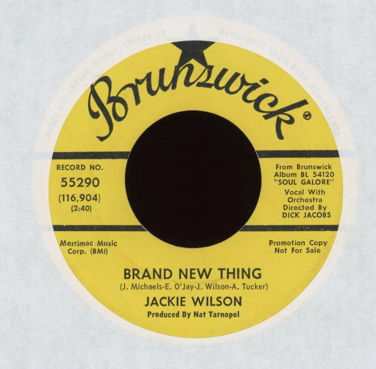 Jackie Wilson - Soul Galore on Brunswick Promo Northern Soul 45