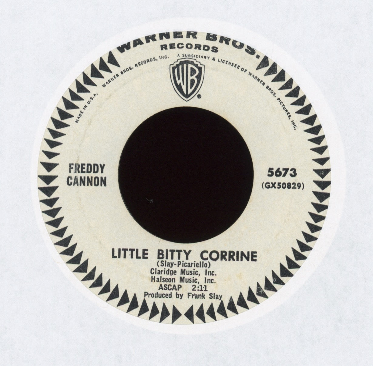 Freddy Cannon - Little Bitty Corrine on WB Promo Rockabilly 45