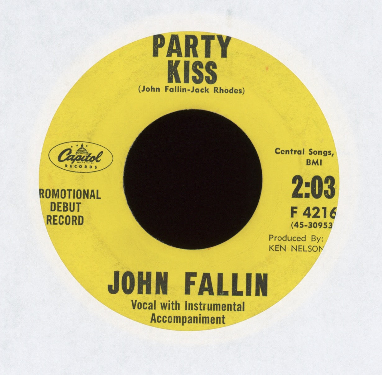 Johnny Fallin - Party Kiss on Capitol Promo Rockabilly 45