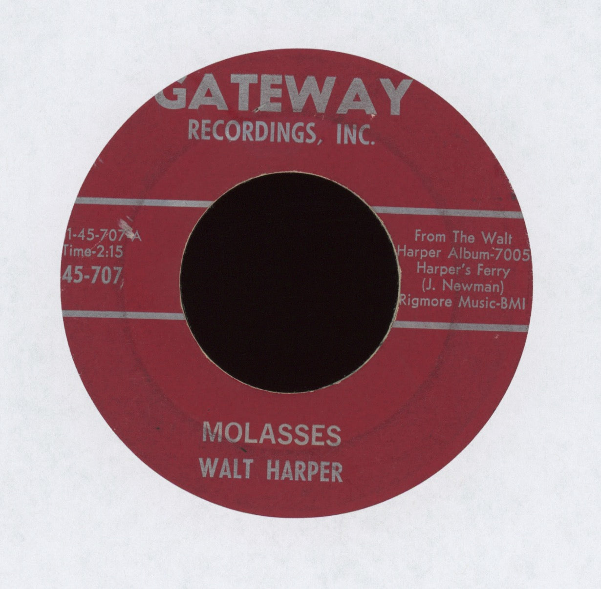 Walt Harper - Molasses on Gateway R&B Mod Jazz 45
