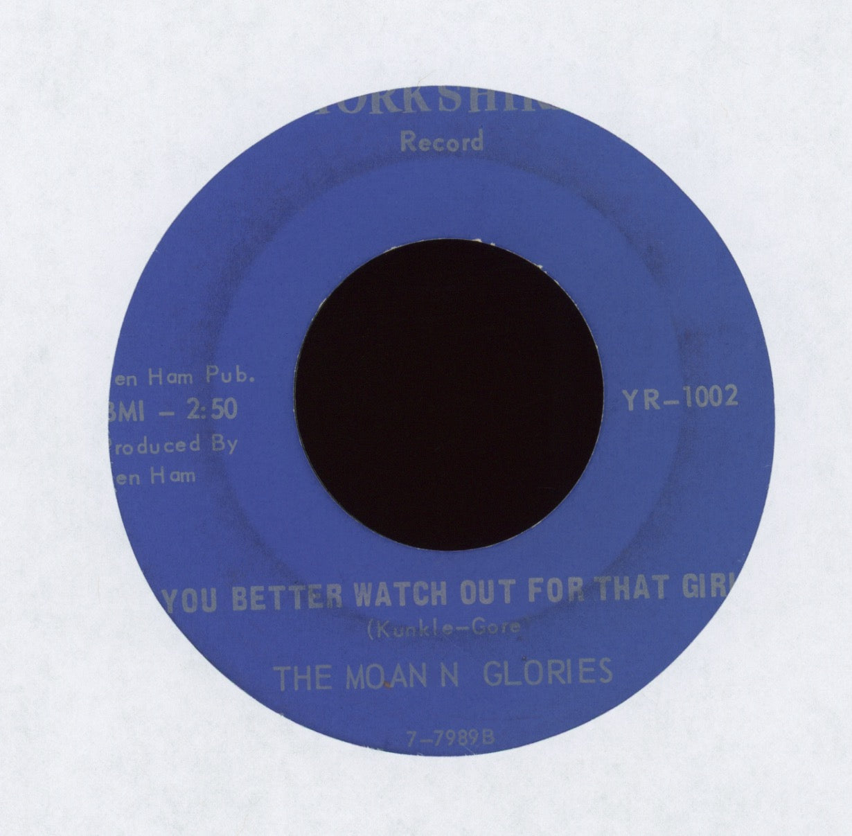 The Moanin' Glories - She Took The Rain Out Of My Mind on Yorkshire Garage 45