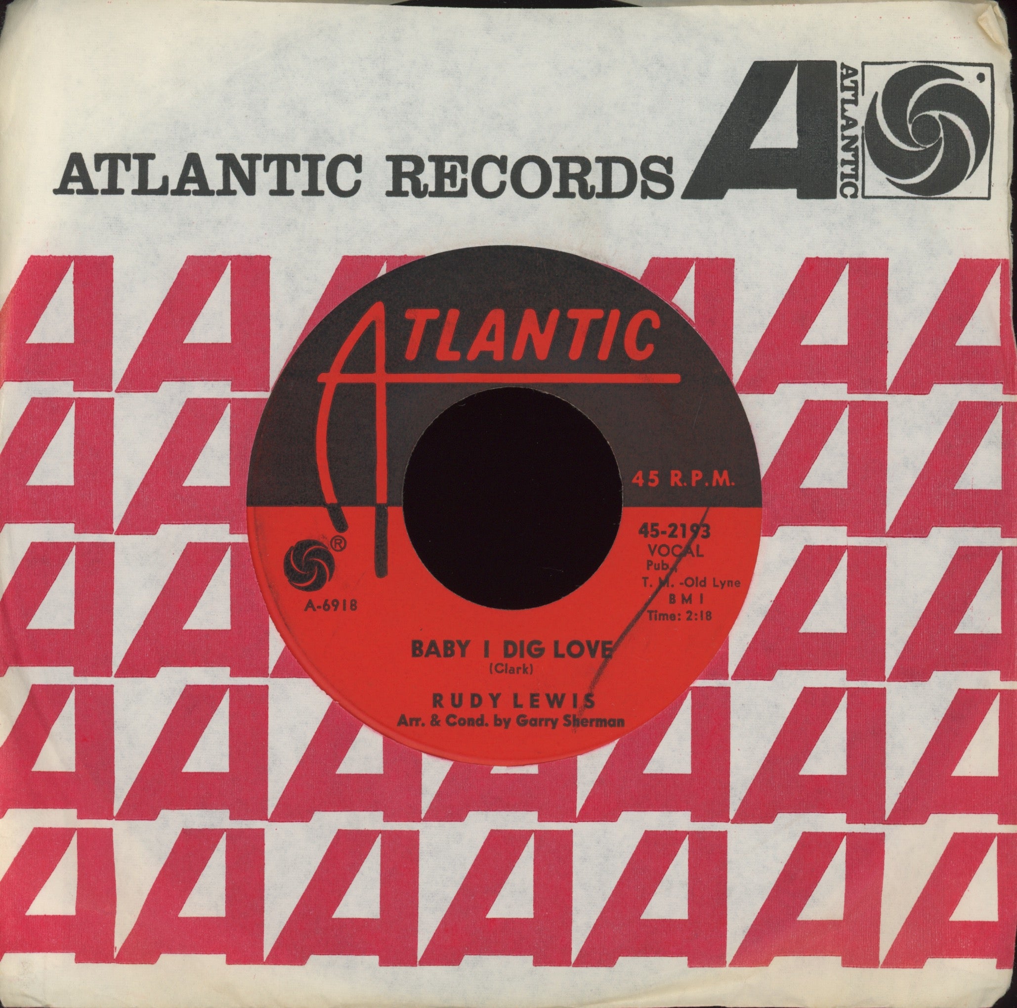 Rudy Lewis - Baby I Dig Love on Atlantic R&B 45