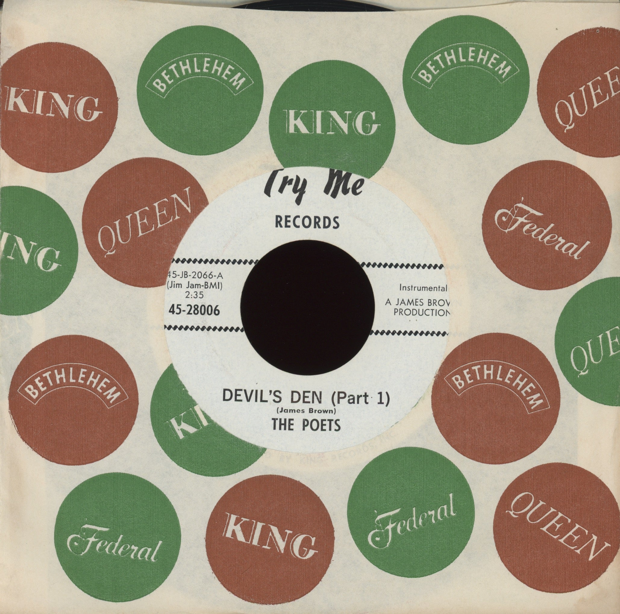 The Poets - Devil's Den on Try Me Promo Mod Soul 45 James Brown