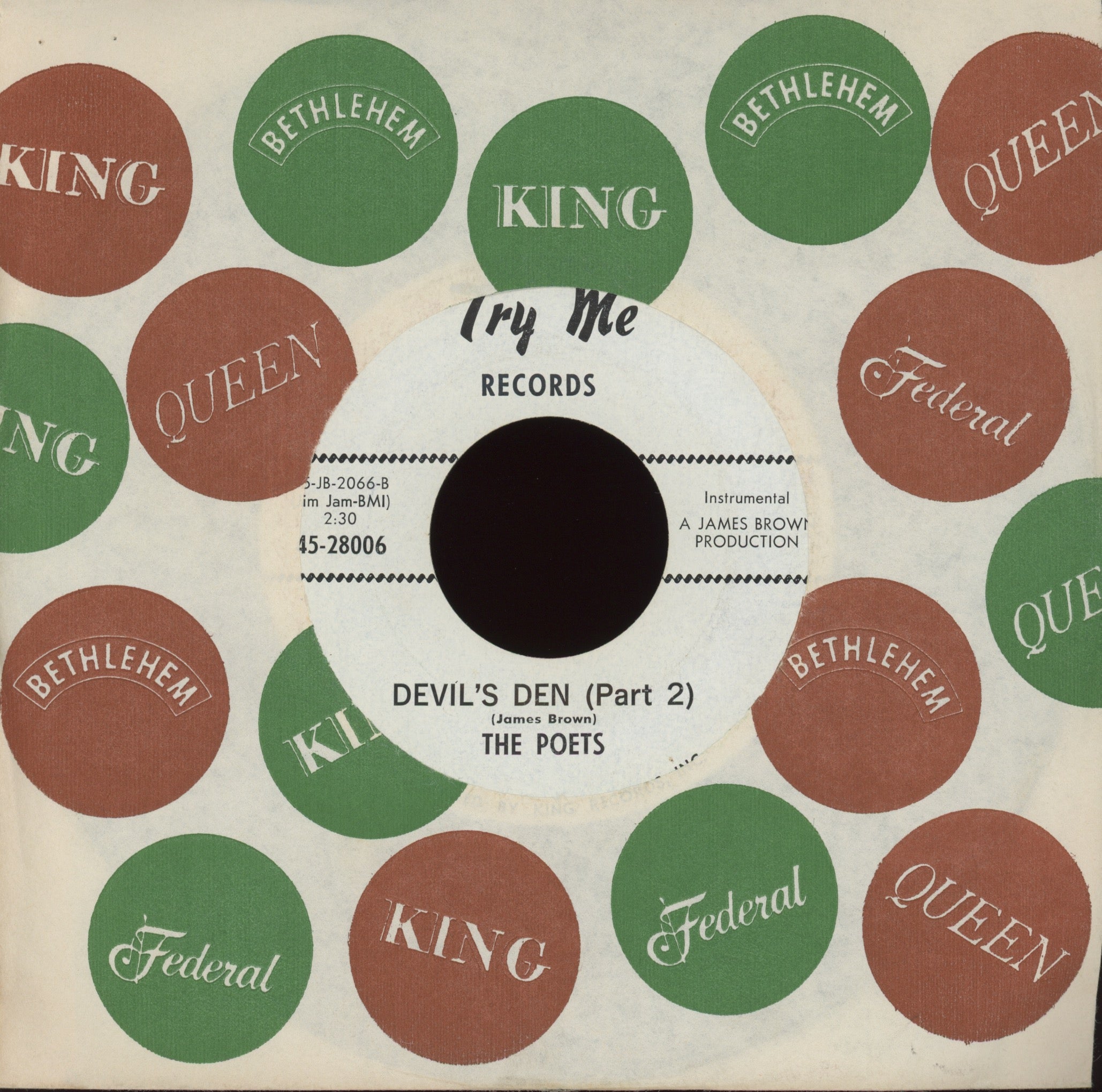 The Poets - Devil's Den on Try Me Promo Mod Soul 45 James Brown