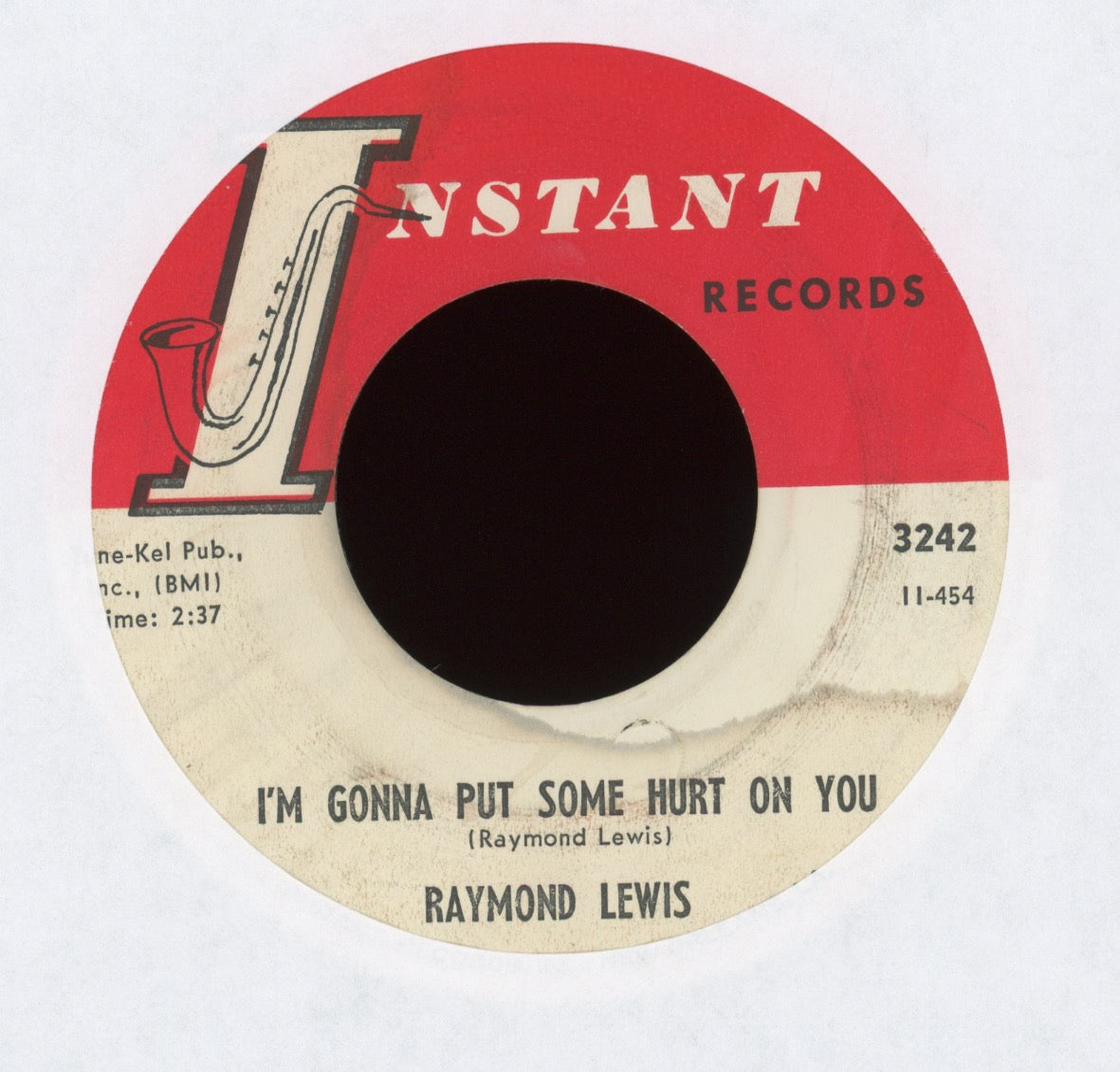 Raymond Lewis - I'm Gonna Put Some Hurt On You on Instant R&B 45