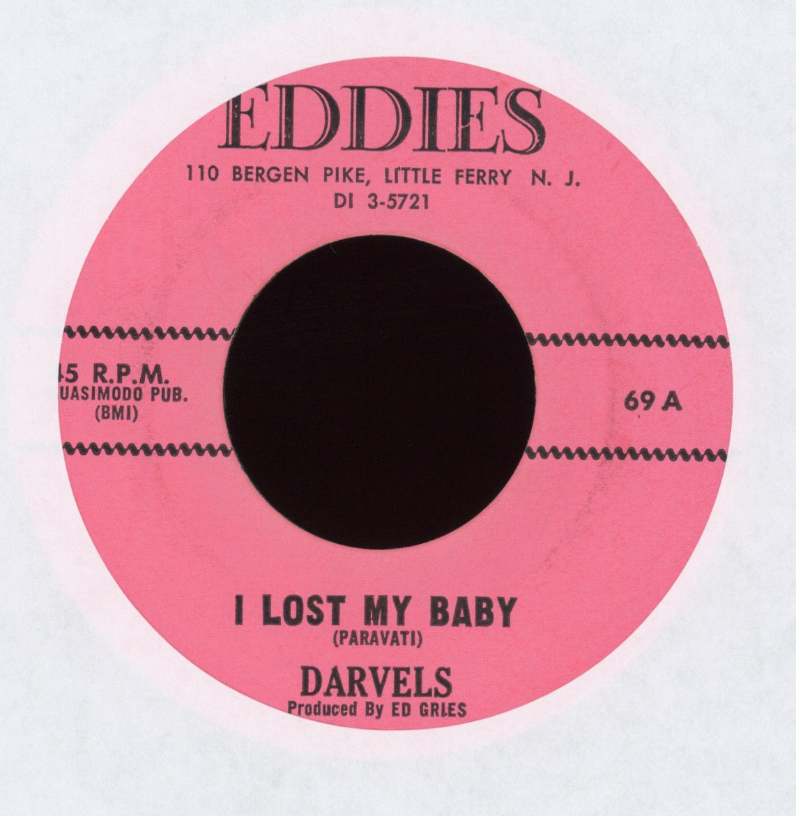 The Darvels - I Lost My Baby on Eddies R&B Doo Wop 45