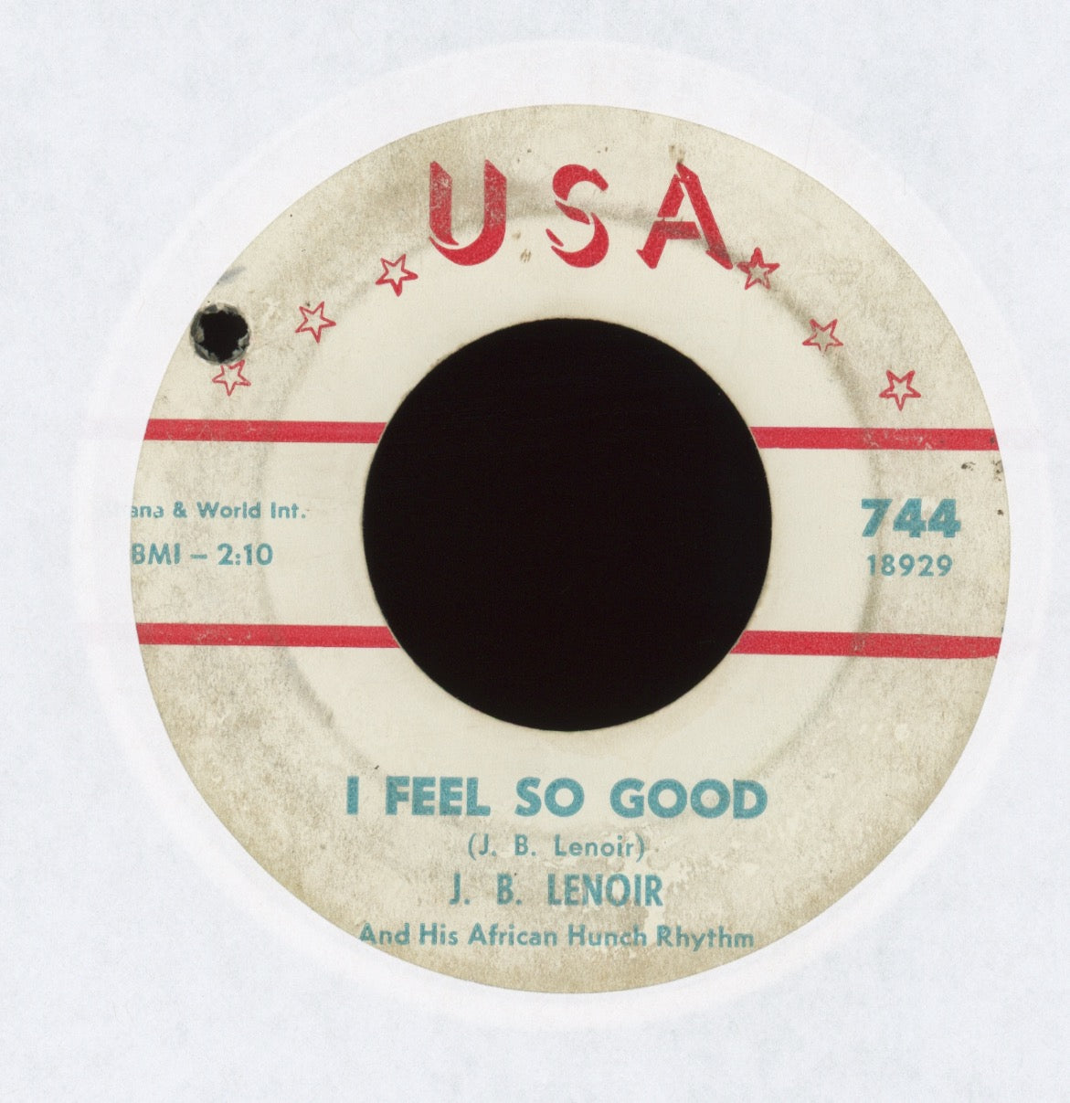 J. B. Lenoir And His African Hunch Rhythm - I Sing Um The Way I Feel on USA R&B 45