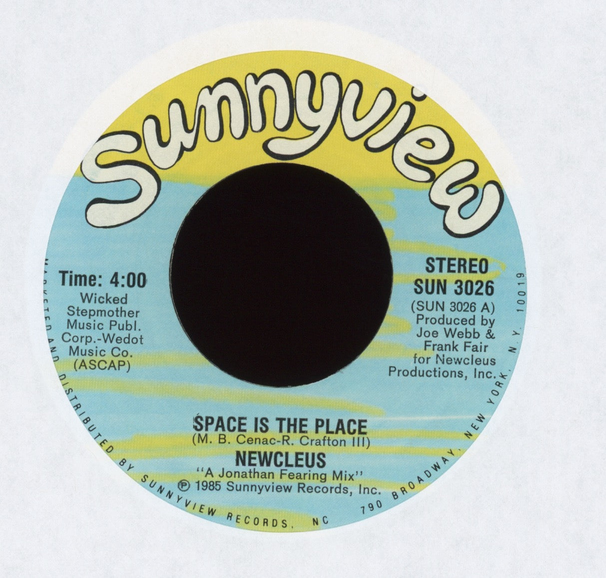 Newcleus - Space Is The Place on Sunnyview Electro Rap 45