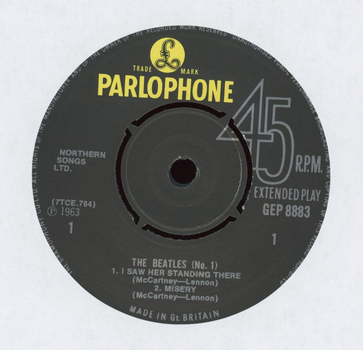 The Beatles - The Beatles No. 1 on Parlophone U.K. 45 With Picture Sleeve Reissue