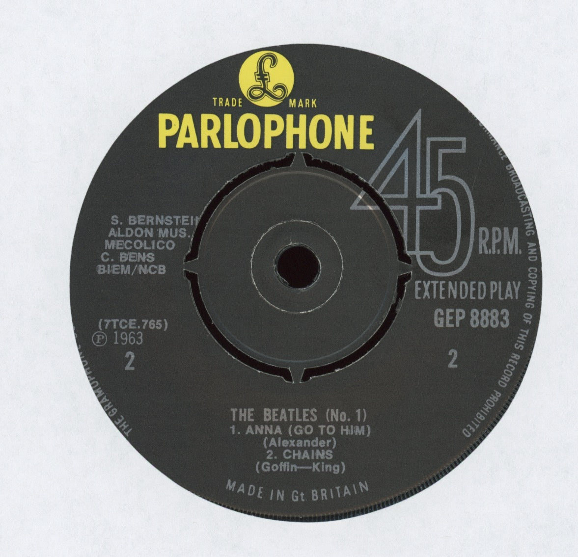 The Beatles - The Beatles No. 1 on Parlophone U.K. 45 With Picture Sleeve Reissue