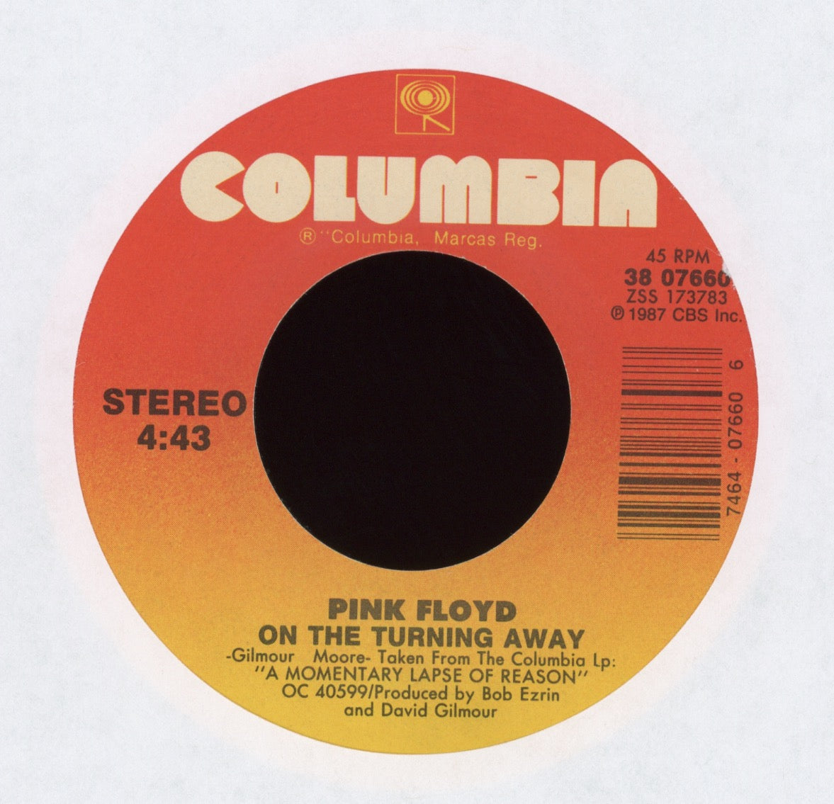 Pink Floyd - On The Turning Away 45 With Picture Sleeve