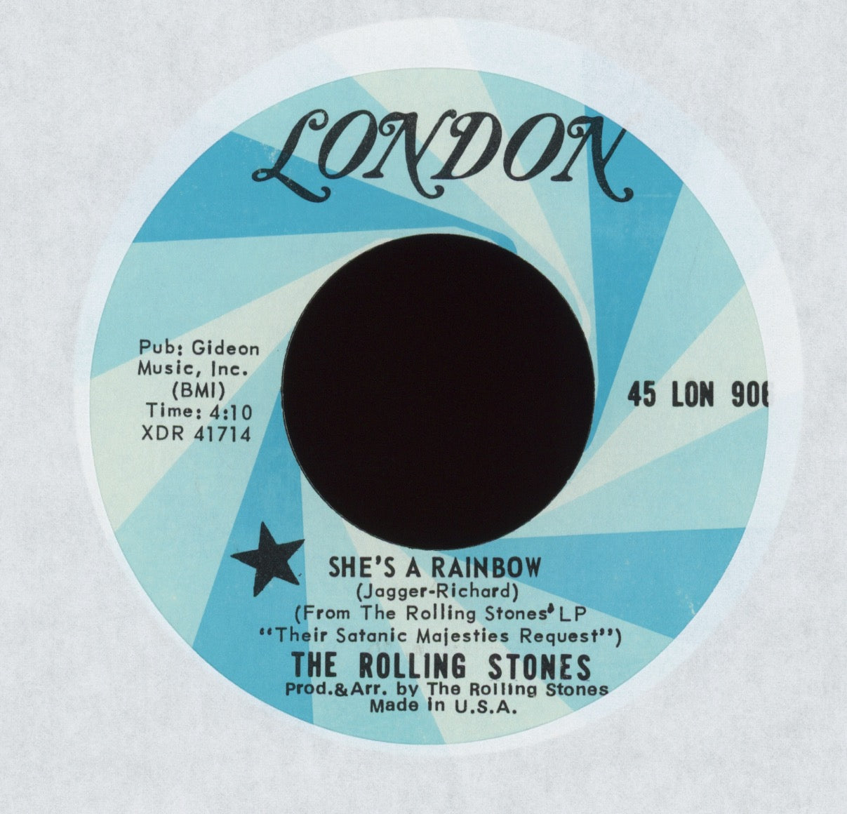 The Rolling Stones - She's A Rainbow on London 45 With Picture Sleeve
