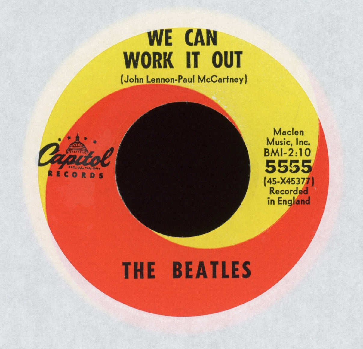 The Beatles - We Can Work It Out / Day Tripper on Capitol 45 With Picture Sleeve