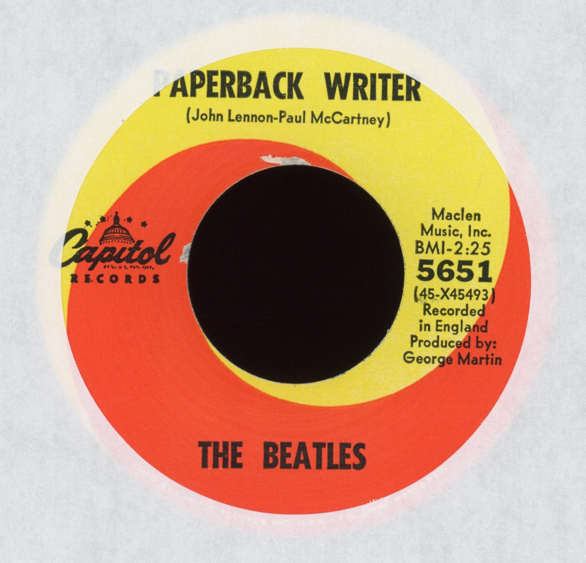 The Beatles - Paperback Writer on Capitol 45 With Picture Sleeve