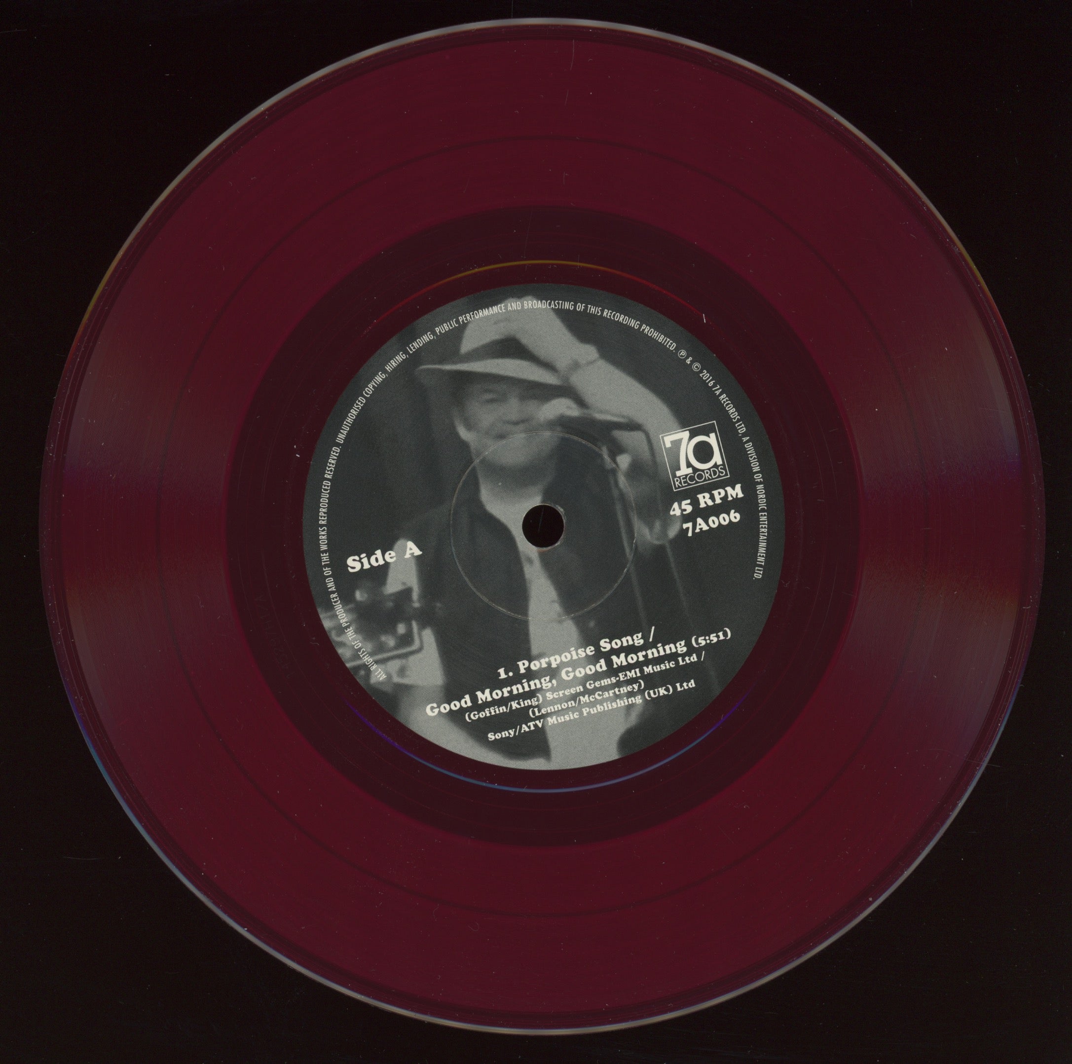Micky Dolenz  Christian Nesmith & Circe Link - Porpoise Song on 7A Ltd Translucent Purple 7" With Sleeve