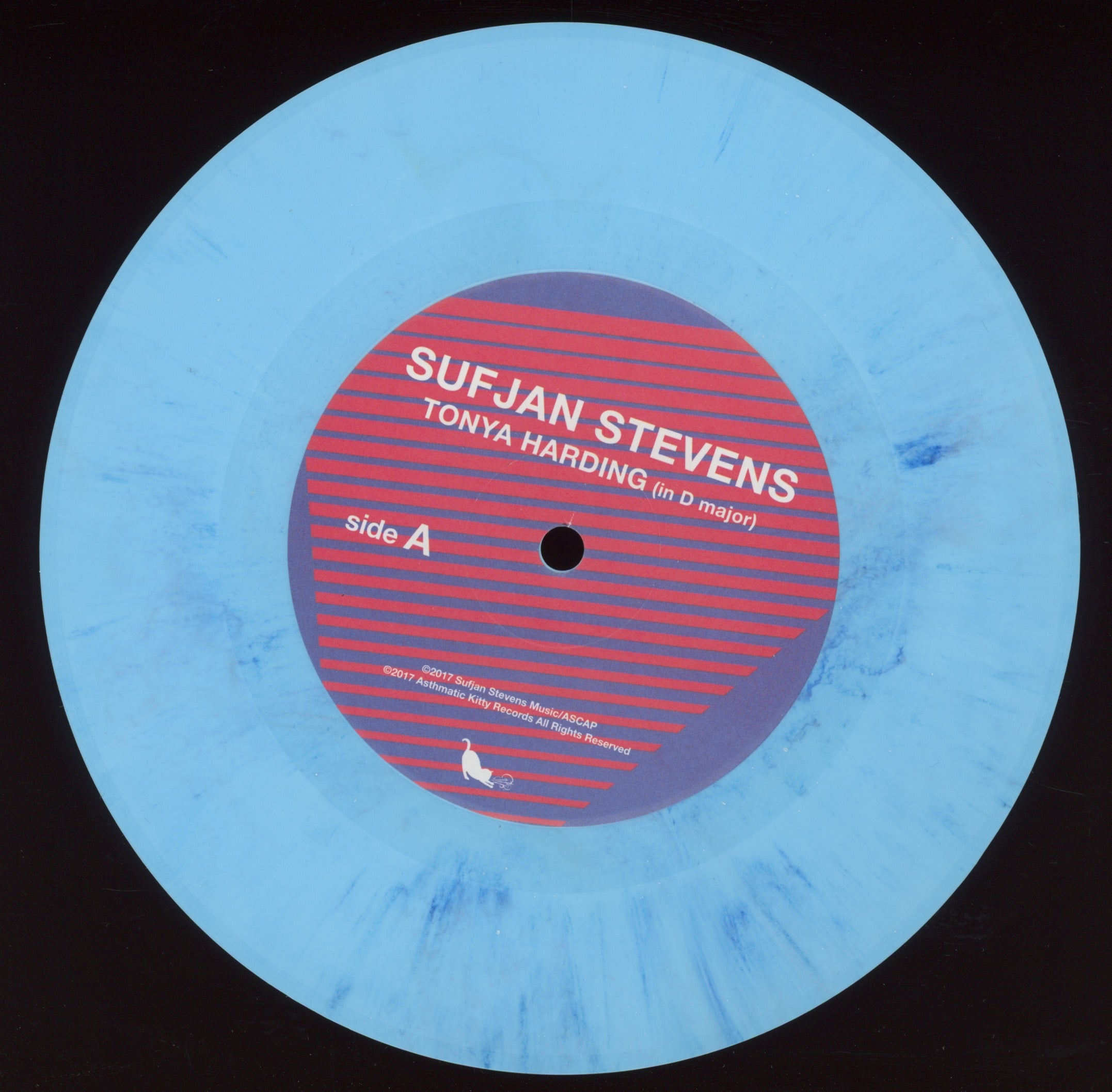 Sufjan Stevens - Tonya Harding on Asthmatic Kitty Ltd Blue Marbled 7" With Picture Sleeve