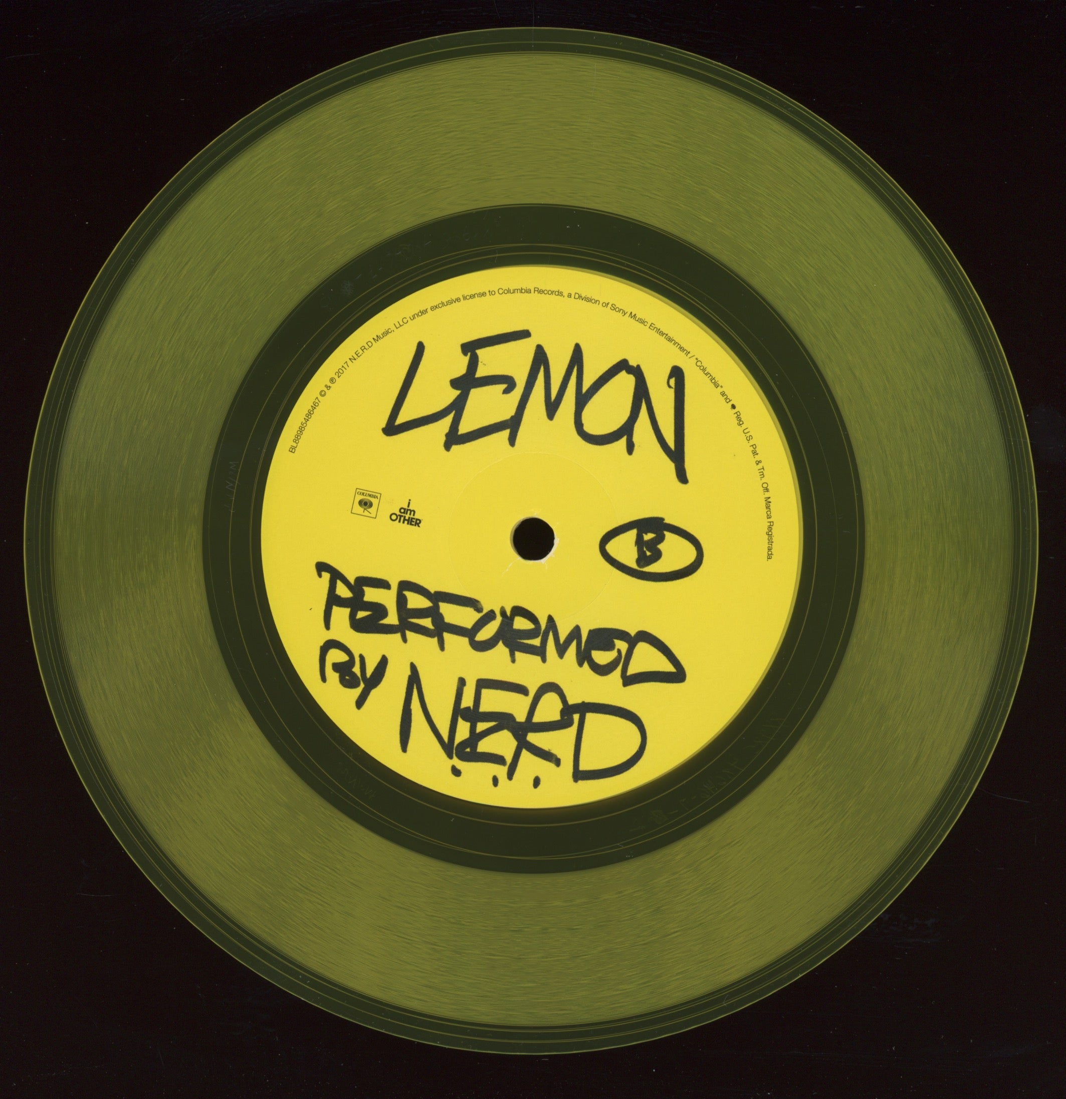 N*E*R*D and Rihanna - Lemon on Columbia Yellow Vinyl Hip Hop 7"