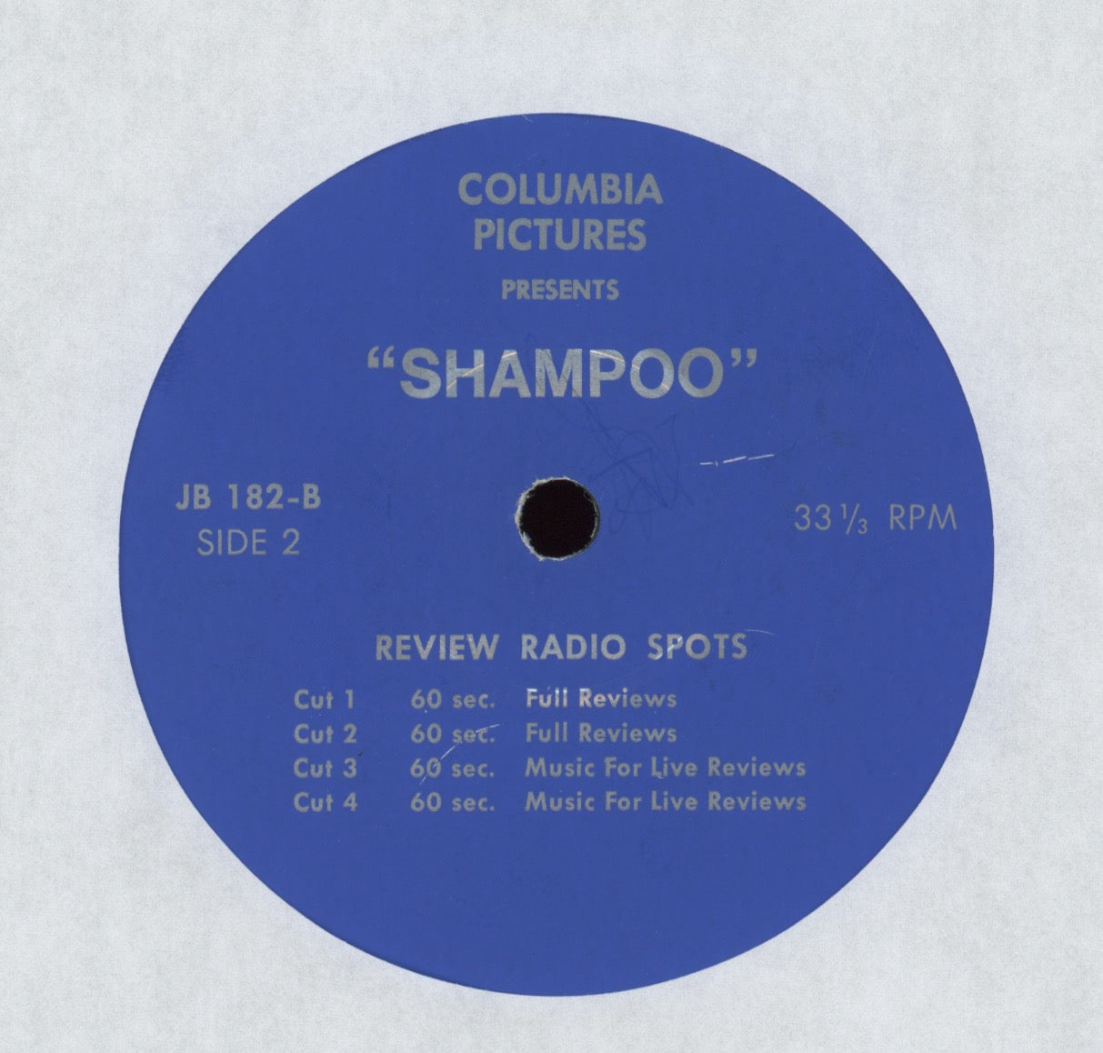 No Artist - Shampoo (Radio Spot Announcements) Columbia Pictures 7" Beach Boys