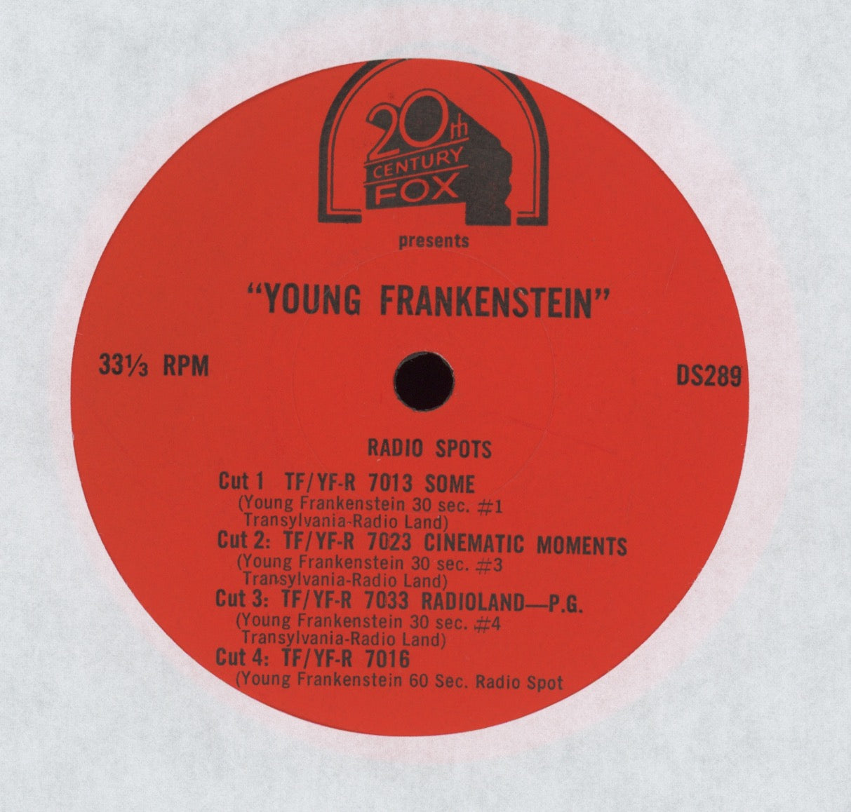 No Artist - "Young Frankenstein" Radio Spots 20th Century Fox Single Sided Movie Promo 7"