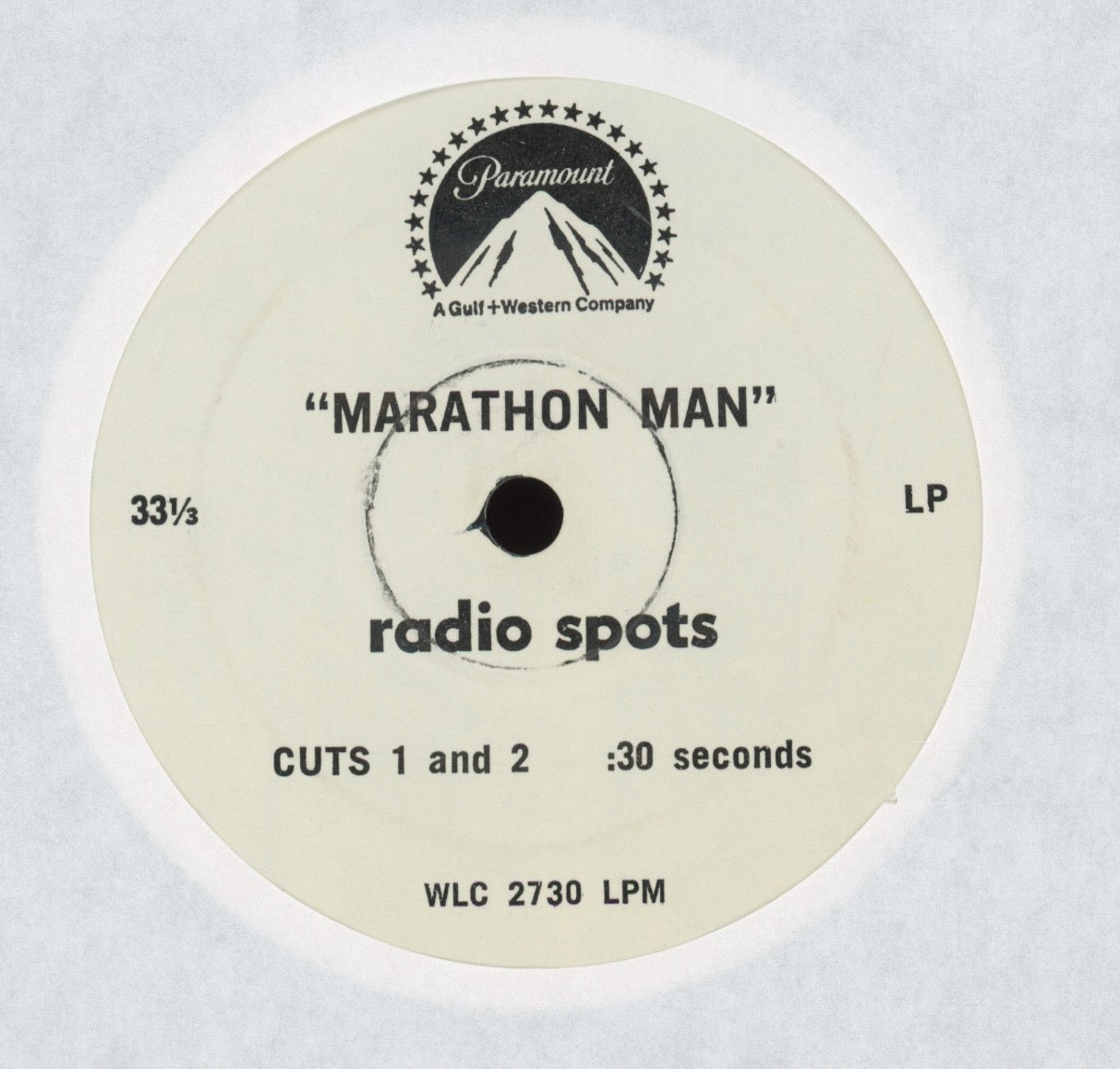 No Artist - Marathon Man (Radio Spots) Paramount Single Sided Movie Promo 7"