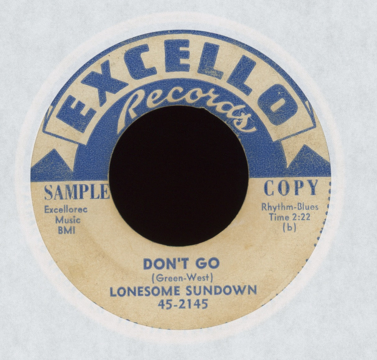 Lonesome Sundown - Don't Go on Excello Promo R&B 45
