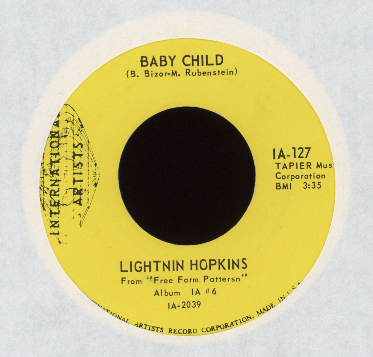 Lightnin' Hopkins - Mr. Charlie on International Artists Blues 45