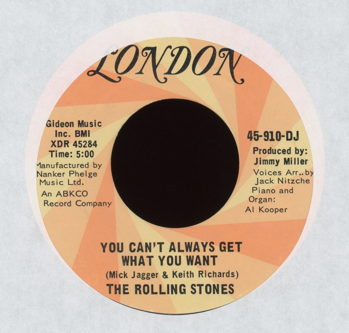 The Rolling Stones - Honky Tonk Women / You Can't Always Get What You Want on London Promo 45