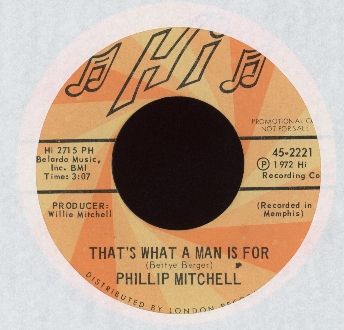 Phillip Mitchell - Little Things on Hi Promo 70's Soul 45