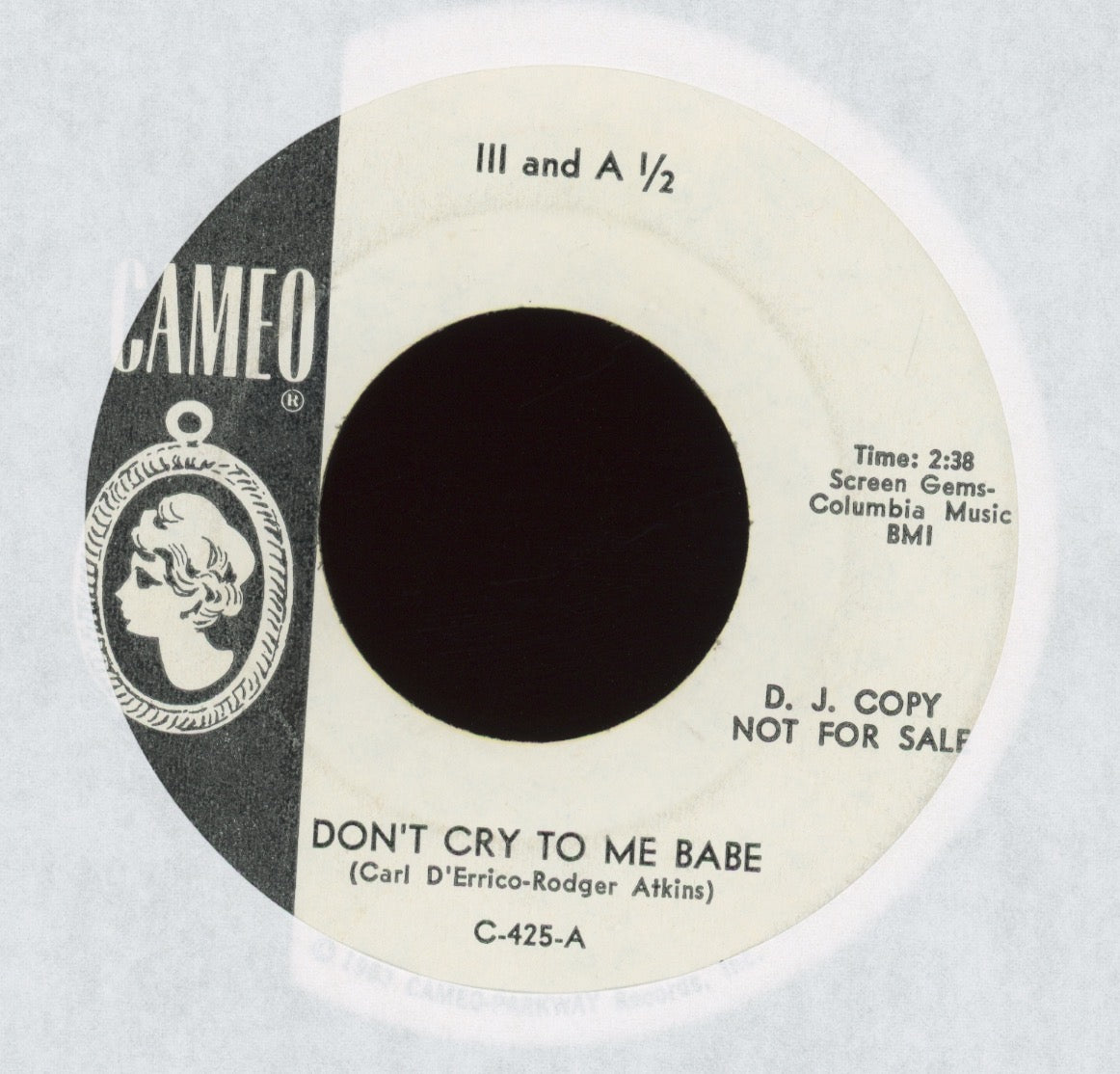 The 3 1/2 - Don't Cry To Me Babe on Cameo Promo Garage 45