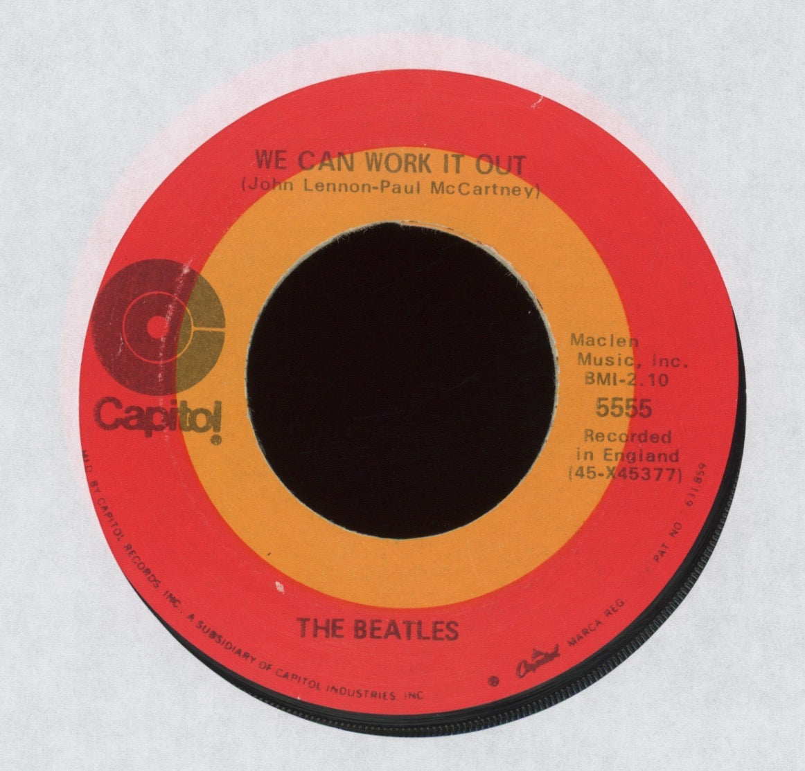 The Beatles - We Can Work It Out / Day Tripper on Capitol Target Label Reissue 45