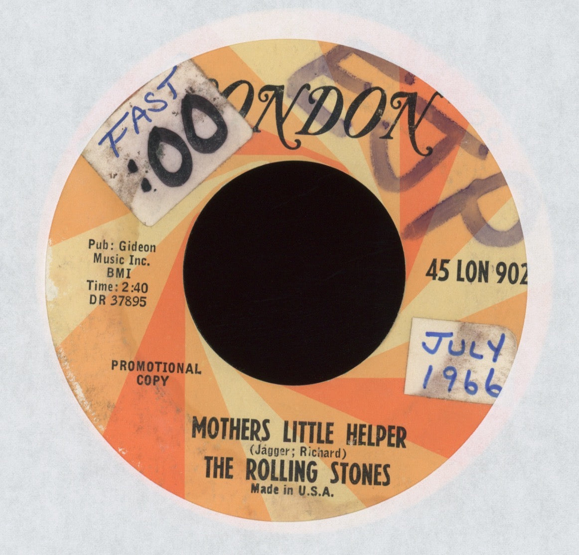 The Rolling Stones - Mothers Little Helper on London Promo 45