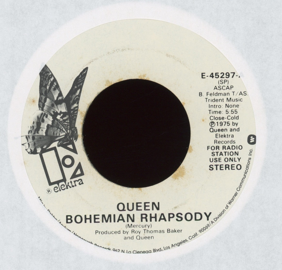 Queen - Bohemian Rhapsody on Elektra Promo 45