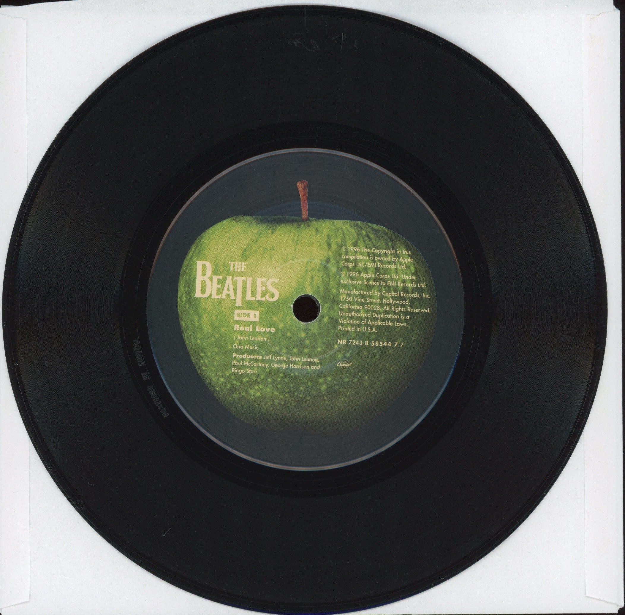 The Beatles - Real Love on Apple 45 With Picture Sleeve