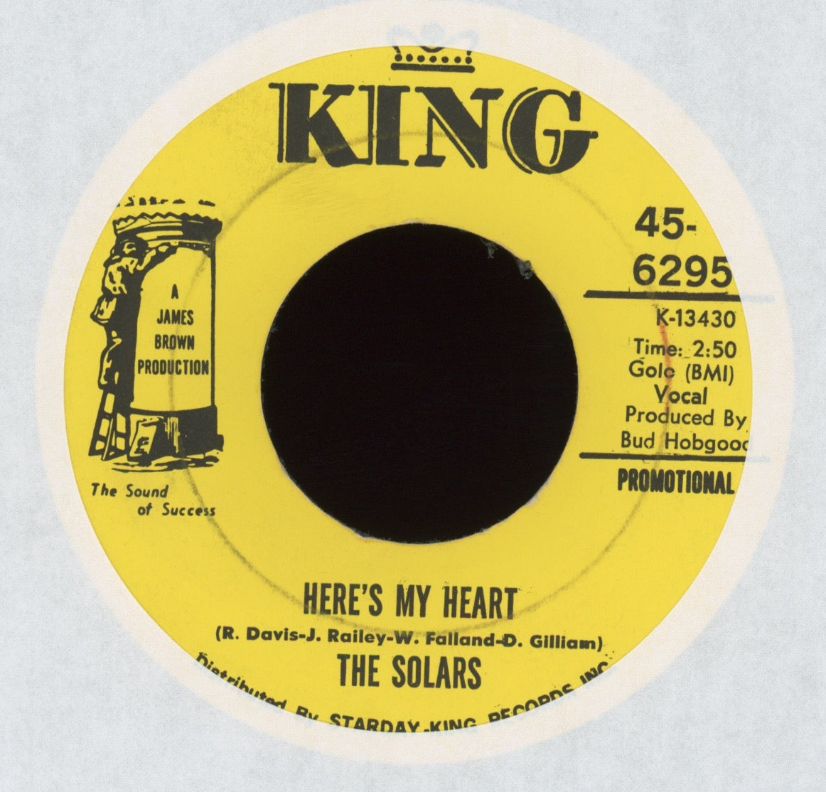 The Solars - Here's My Heart on King Promo Northern Soul 45