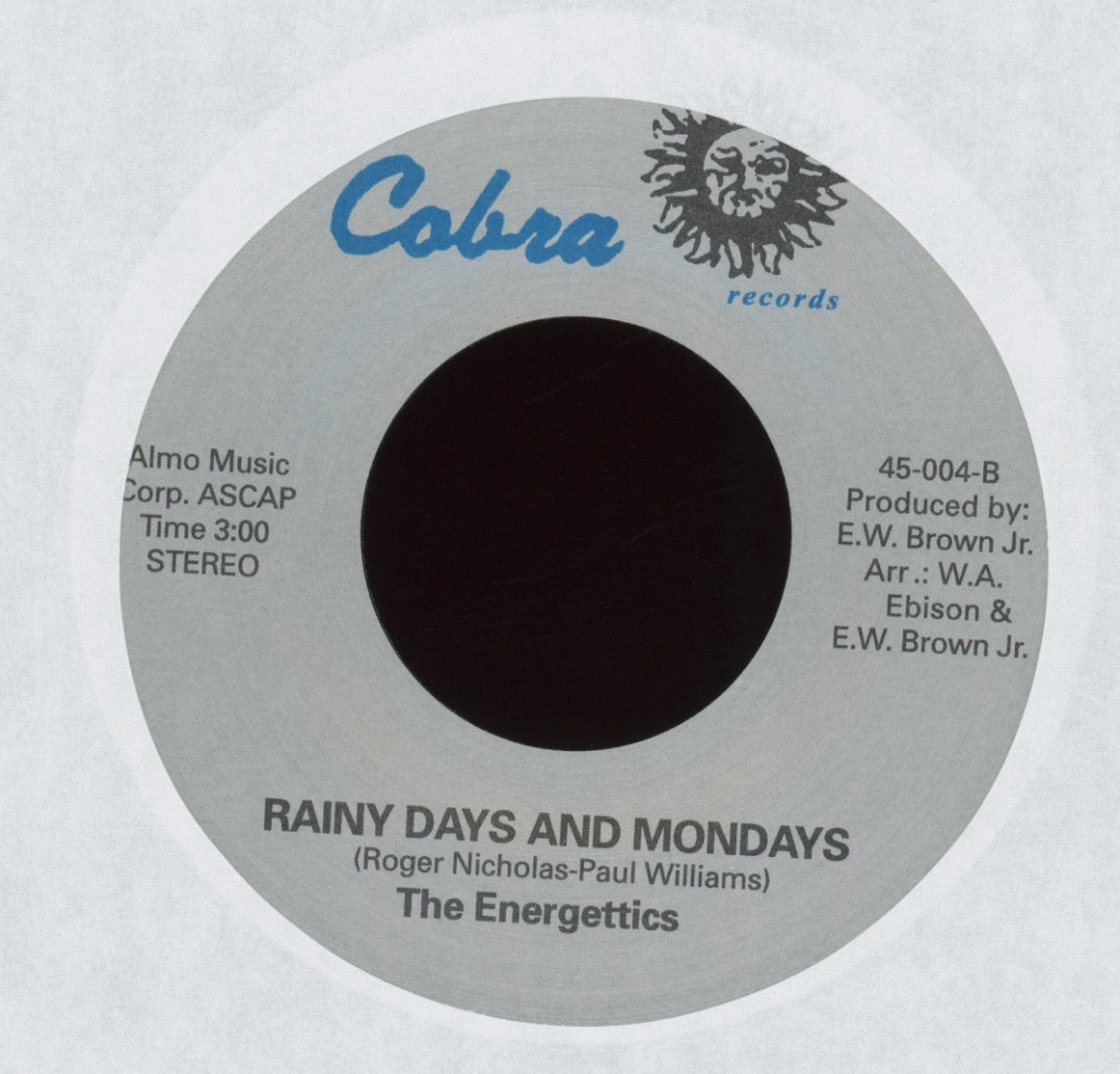 Energetics - You Make Me Nothing on Cobra Numero Reissue Funk 45
