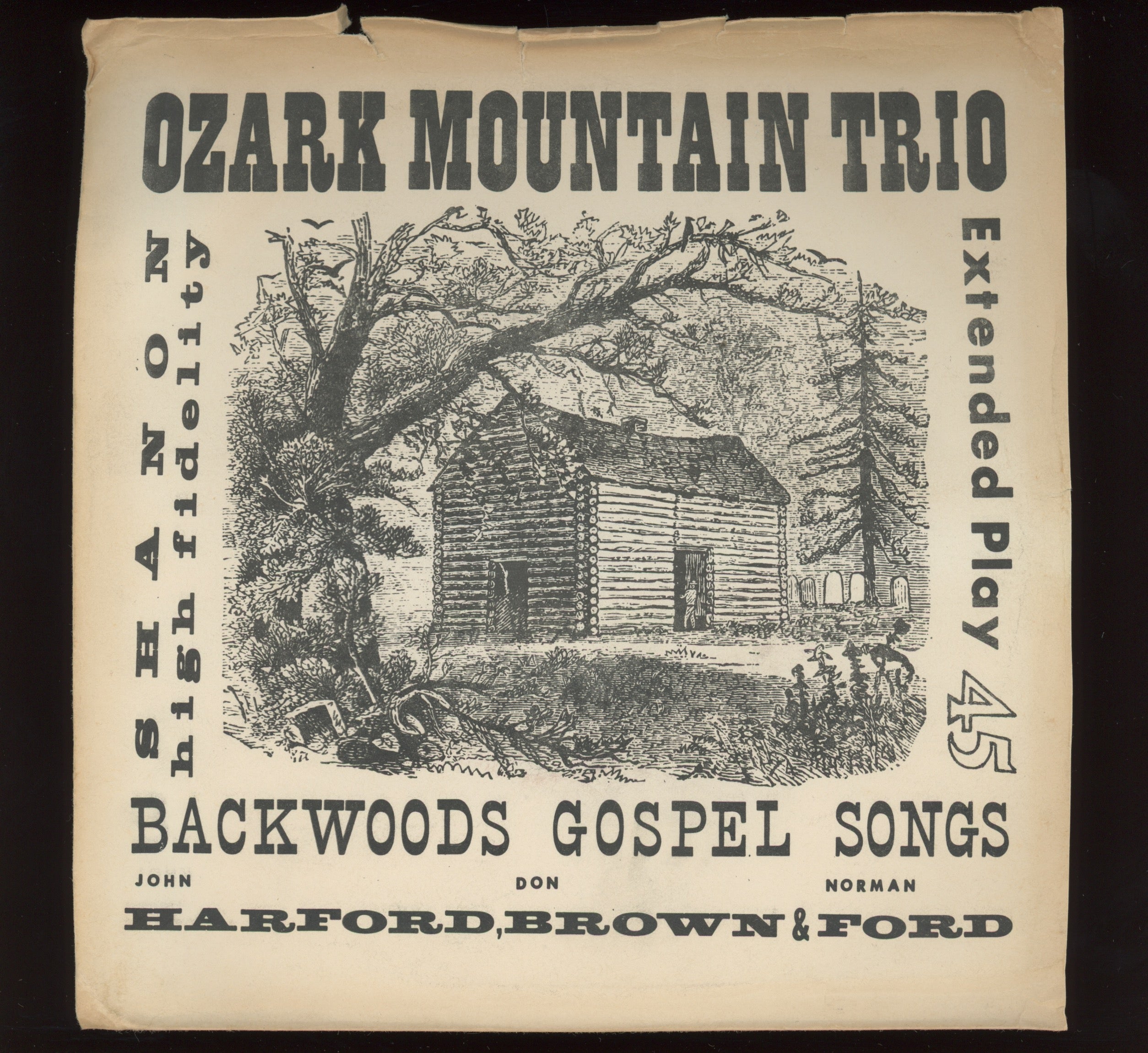 The Ozark Mountain Trio / John Hartford - Backwood Gospel Songs on Shanon 45 With Picture Sleeve