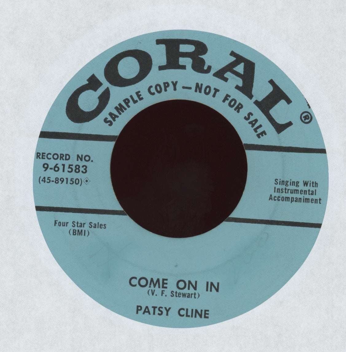 Patsy Cline - I Love You, Honey on Coral Promo Country 45