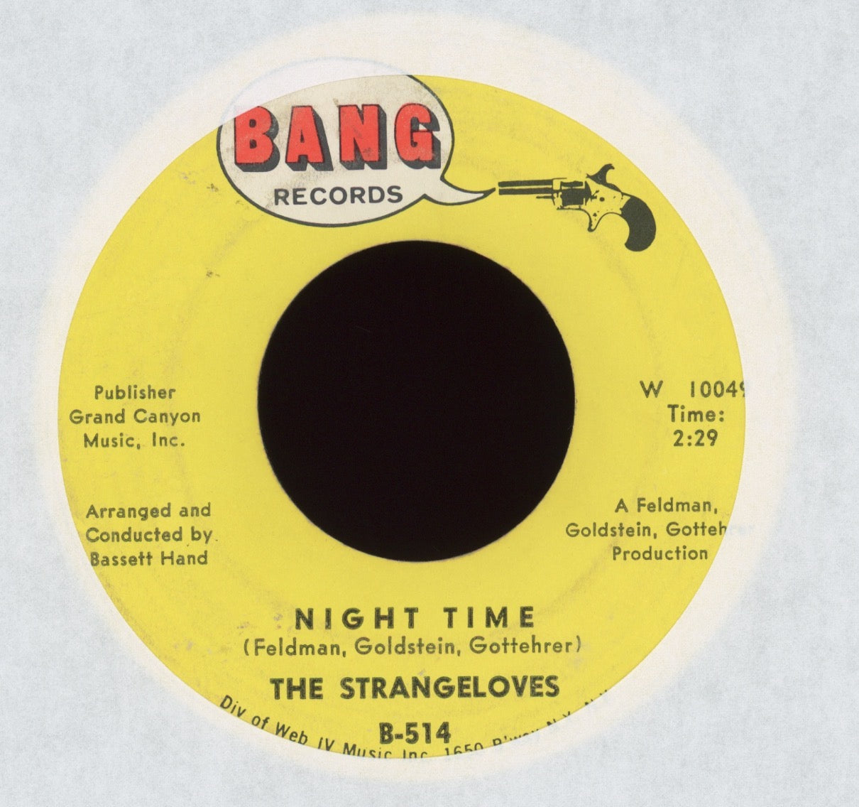 The Strangeloves - Night Time / Rhythm Of Love on Bang Records Northern Soul 45