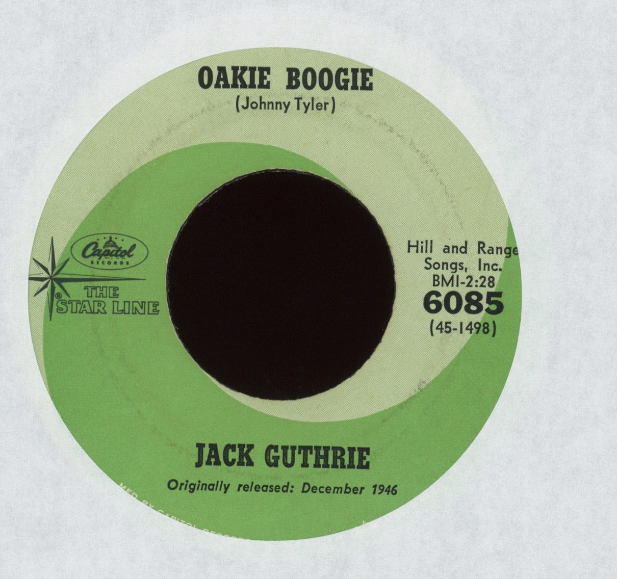 Jack Guthrie - Oklahoma Hills on Capitol Country Bopper 45
