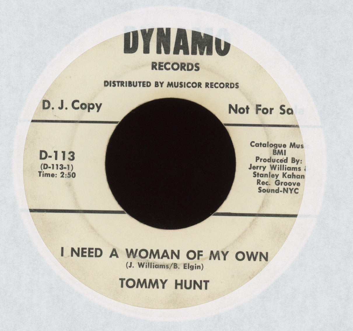 Tommy Hunt - I Need A Woman Of My Own on Dynamo Promo Northern Soul 45