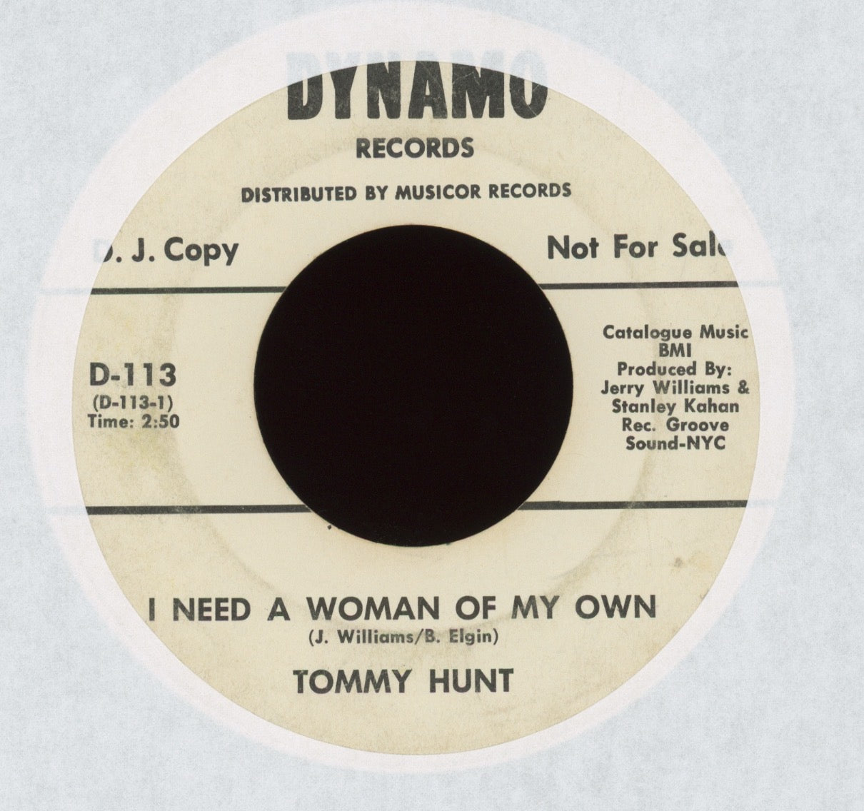 Tommy Hunt - I Need A Woman Of My Own on Dynamo Promo Northern Soul 45