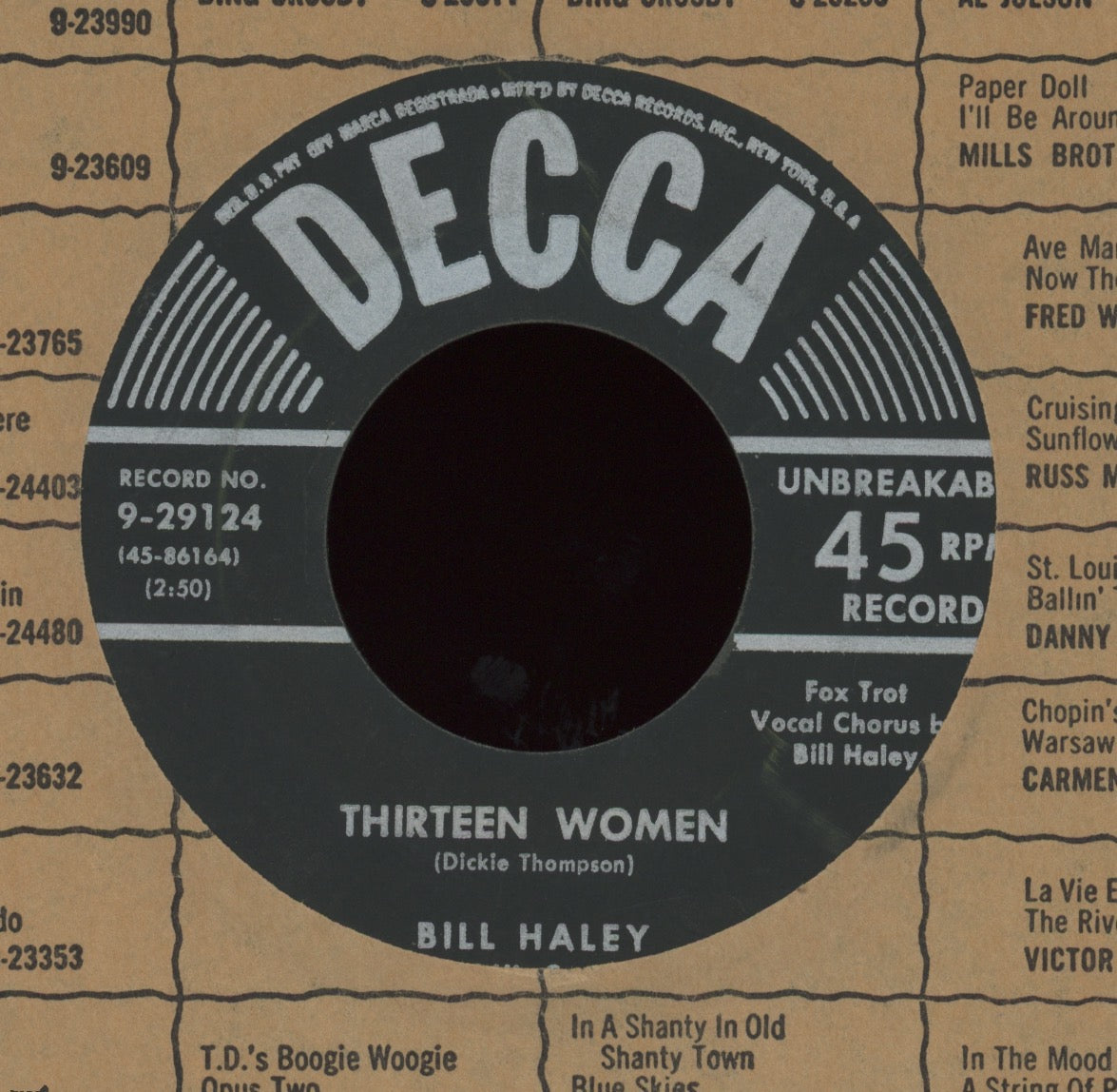 Bill Haley And His Comets - Thirteen Women / (We're Gonna) Rock Around The Clock on Decca Rock & Roll 45