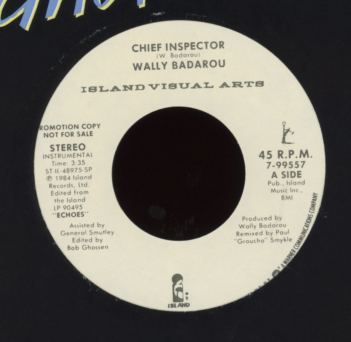 Wally Badarou - Chief Inspector on Island Promo Inst. Electro Funk 45