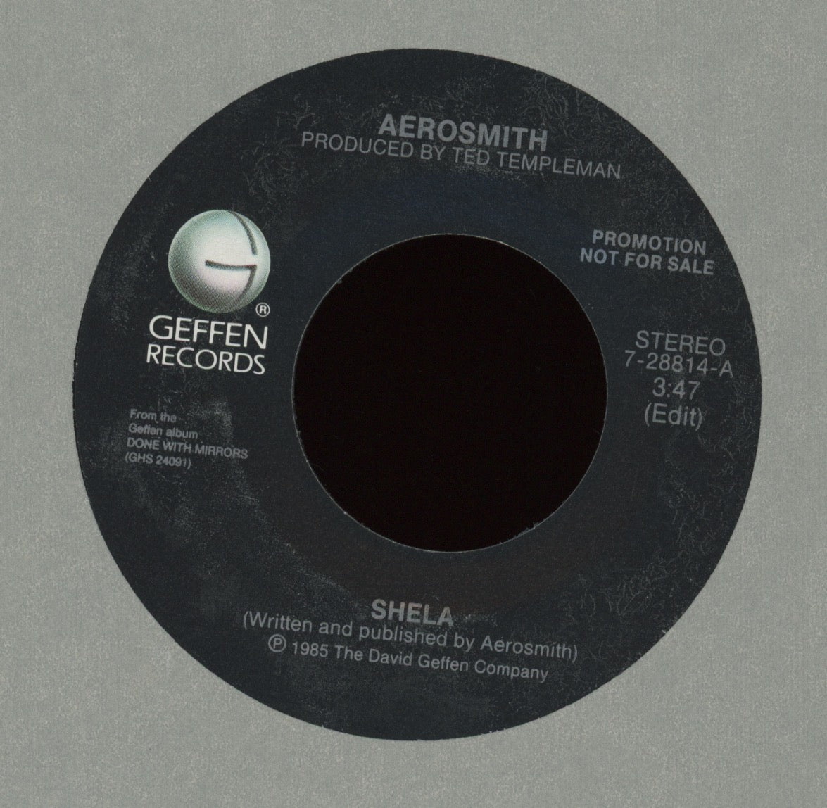 Aerosmith - Shela on Geffen Promo Rock 45