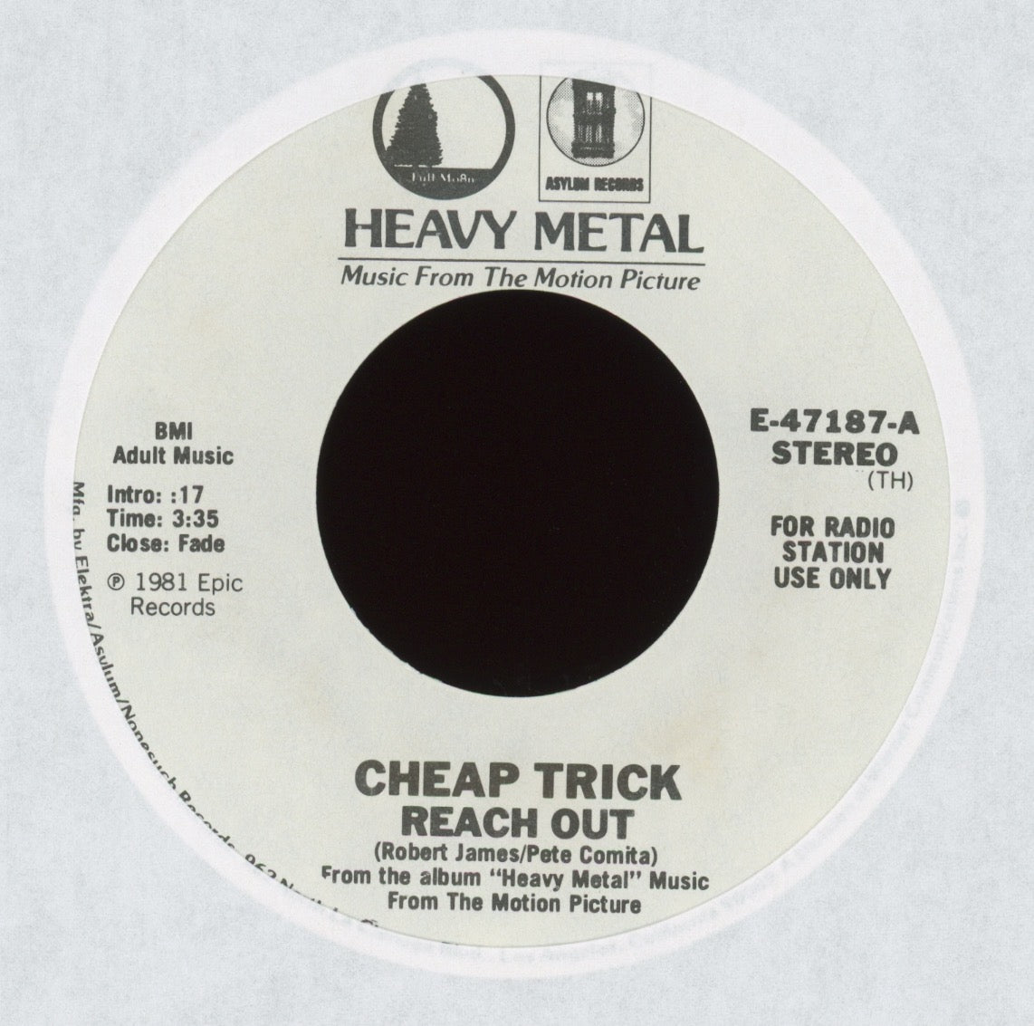 Cheap Trick - Reach Out on Asylum Records Promo Rock 45
