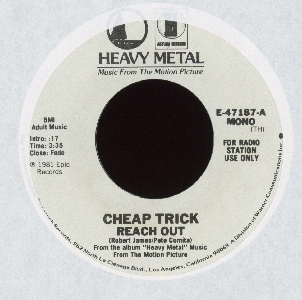 Cheap Trick - Reach Out on Asylum Records Promo Rock 45